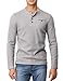 H2H Mens Slim Fit Basic Knitted Longsleeve Waffle Cotton T-Shirts Henley GRAY US S/Asia M (KMTTL062)