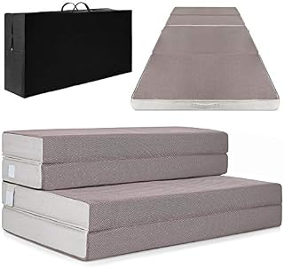 Best Choice Products 4in Thick Folding Portable Full Mattress Topper w/Carry Case, High-Density