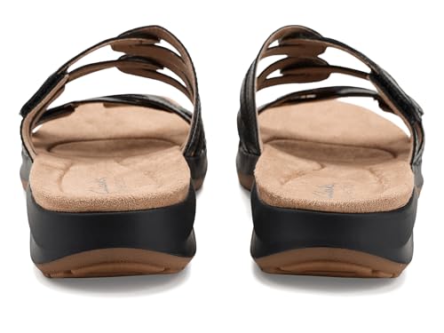Clarks Collection Womens Maelynn Abby Flat Sandals, Black Leather, 8.5 Medium US angle 8