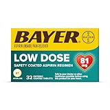 Bayer Aspirin Low Dose 81 mg, Enteric Coated Tablets, Doctor Recommended, Secondary Prevention of Cardiovascular Disease, 32 Safety Coated Tablets