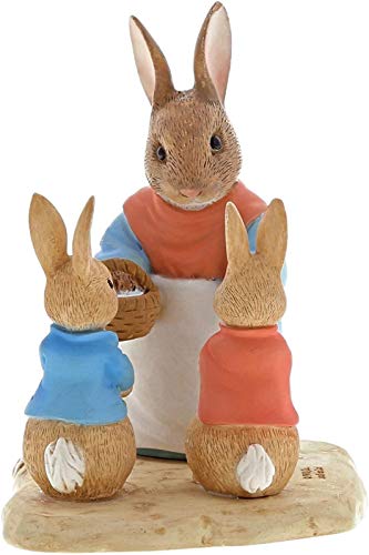 Enesco Beatrix Potter A29193 Mrs Rabbit, Flopsy & Peter Figurine, 5x 7 x 7 cm