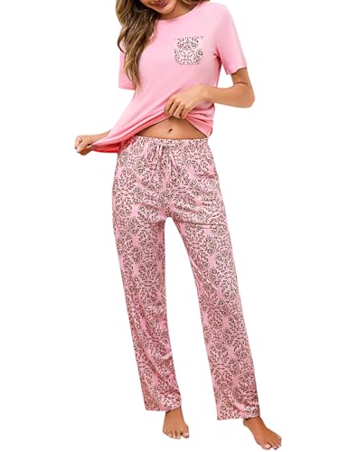 Bresdk Pigiama Corto Donna Cotone Vestiti Eleganti Camicia Manica Corta