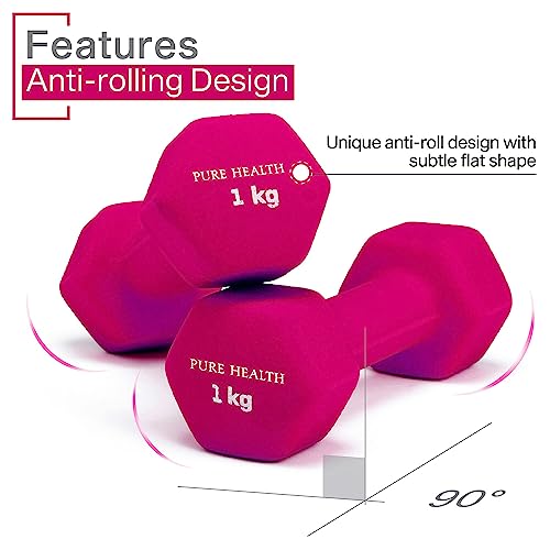 Neoprene Dumbbell Hand Weights Pair Home Exercise for Women Men Arm Pilates Dumbbells in 1kg 1.5kg 2kg 3kg 4kg 5kg 8kg 10kg Set - Image 4