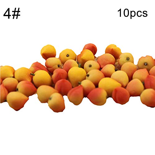 Whiie891203 DIY Dollhouse Miniatures 10Pcs Mini Fruit Kiwi Apple Model Handmade Clay Toys DIY Dollhouse Scene Decor - 10pcs Peach*