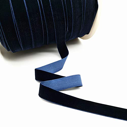Mscftfb 50Yards Velvet Ribbon 3/8 Inch Velvet Lace Trimming Bias Tape For Gift Wrapping Hair Braid Jewelry Making Sewing Craft(Navy Blue) #TOP15