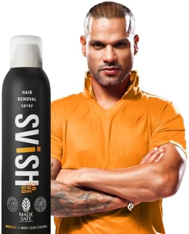 Svish On The Go Hair Removal Spray for Men Pack of 1 (200ml) | Painless Body Hair Removal Cream For Back, Chest, Legs, Arms, Under Arms & Intimate Areas | Post Hair Removal Cream (50gm)