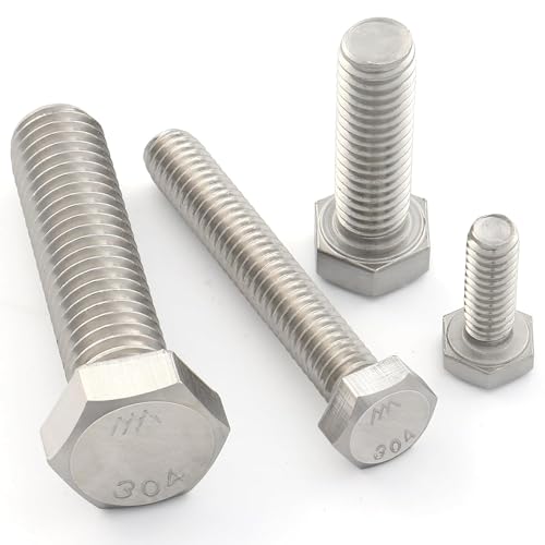 VGBUY 10Pcs 5/16-18 x 3-1/2" Hex Head Screws Bolts,304 Stainless Steel 18-8,Fully Threaded,External Hex Drive,Mounting Chair,Rail,Pump,Wheels,Handles,Antenna Parts,Boat and Plastic Bumpers(VG10411) by VGBUY - Image 2