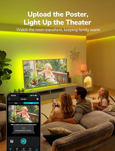 Image of Lepro S1 AI Smart LED Strip Lights with IC 65.6FT 2.4G WiFi Bluetooth | AI lighting designer,Rainbow chasing effects,Color segment DIY,Music sync,High density LEDs,Holiday Decor,Bedroom,Room,Gaming