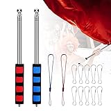 UATS Teleskop Fahnenmast, 2 Stück Fahnenstange Tragbarer Mast 2 m Handfahnenmast Edelstahl Führungsfahnenmast mit 10 Fahnenmastschnallen für Fremdenführer, Lehre, Flagge
