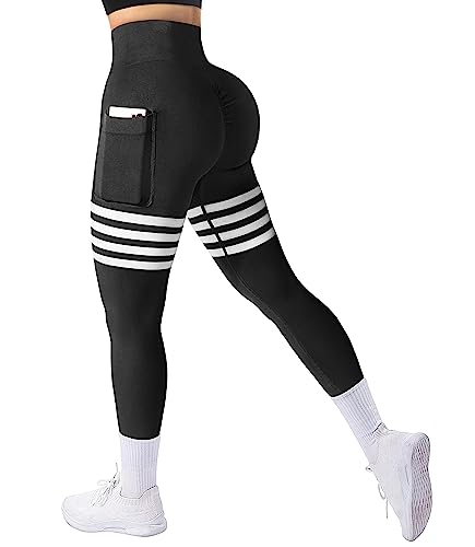 A AGROSTE Seamless Workout Leggings for Women Scrunch Butt Lifting Leggings Booty High Waisted Yoga Pants