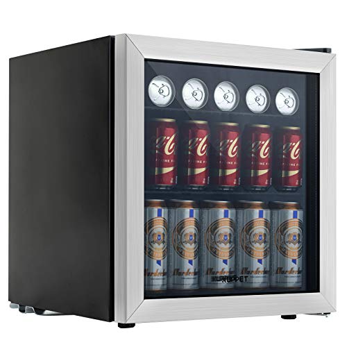 Kuppet Mini Fridge Cooler - 62 Can Beverage Refrigerator Glass Door For Beer Soda Or Wine, Glass Door Small Drink Dispenser Machine Clear Front Removable For Home, Office Or Bar, 1.6Cu.ft #TOP6