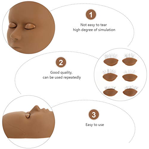 Minkissy Cílios Extensão Conjunto de Exercícios de Prática Manequim Cabeça Com 4 Pares Substituição