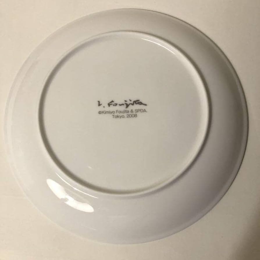 藤田嗣治 猫の絵皿 大皿 『猫と牛』 Amazon.co.jp: 藤田嗣治 猫