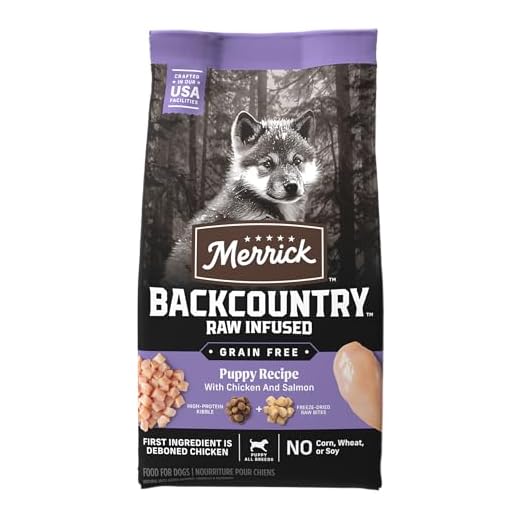 Merrick Backcountry Grain Free Dry Puppy Dog Food, Kibble with Freeze Dried Raw Pieces, Chicken Recipe - 4.0 lb. Bag