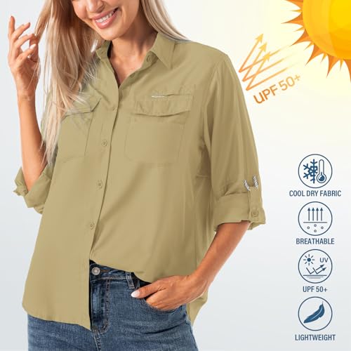 Jessie Kidden Camisetas femininas conversíveis de manga comprida com proteção solar de secagem rápid