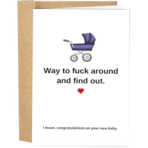 Naixiwen Funny Baby Shower Card for Girl Boy, Lovely New Baby Congratulations Card,...