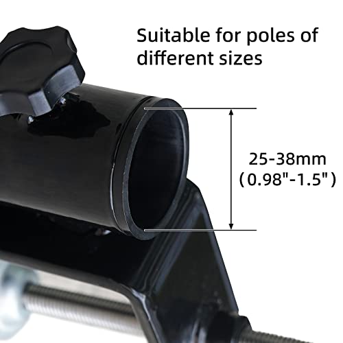 AMMSUN Heavy Duty Upgraded Patio Umbrella Clamp Clip Steel Umbrella Stand Holder Fit Square Balcony Railings Mount Attaches to Fence Post Railing Bleachers Benches Tailgates Outdoor, 2.62 lbs by AMMSUN - Image 4