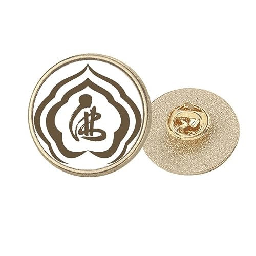 Broche ronde en métal doré personnage culturel taille M pour costume