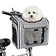 Hundekorb Fahrrad Vorne, 4 in 1 Hundefahrradkorb Erweiterbarer, fahrradkorb Hund bis 7kg mit Kissen, Haustier-Tragerucksack mit 4-offenen Türen und 4 Mesh Fenster für kleine Hundekatzen