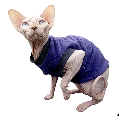 Kotomoda Cat's Pullover Violet fleece for Sphynx and naked cats (Large)
