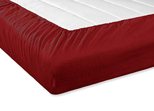 SETEX Fitted Sheet, Flannelette, DarkRed, 90 x 200 - Image 3