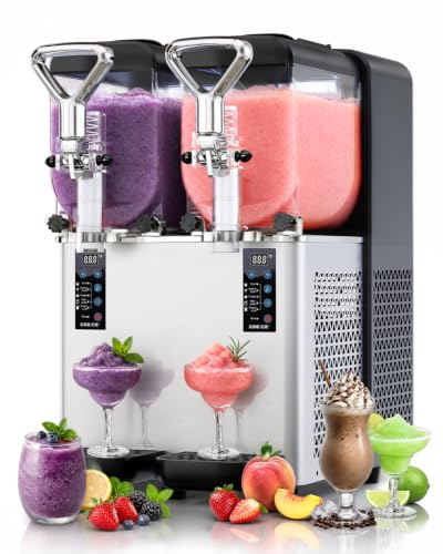 Image of Slushie Machine for Commercial & Home Use, 4L x 2 Tank Margarita Machine