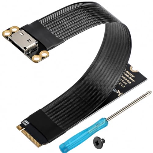 M.2 MVME - Oculink�A�_�v�^�[�APCIe 4.0 x4 to SFF-8611 OCuLink�P�[�u�� 15cm�B | PCIe 4.0 x4 64Gbps�AeGPU�AM.2 NGFF 2230 2242 2260 2280 SSD�p�B