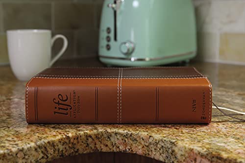 Niv, Life Application Study Bible, Third Edition, Personal Size, Leathersoft, Brown, Red Letter #TOP19