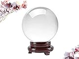 CLICK2GO Clear Crystal Ball with Wood Stand – K9 Glass Crystal Decorative Ball Photography...