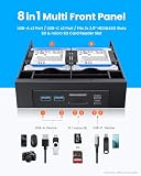 GRAUGEAR 5,25 cala panel przedni PC do obudowy PC z czytnikiem kart SD i 4-portowym USB 3.2 HUB I USB-C 20 Gbit/s I + SSD ramka montażowa I do 2X 2,5" SATA SSD wewnętrznie I bez śrub do komputera