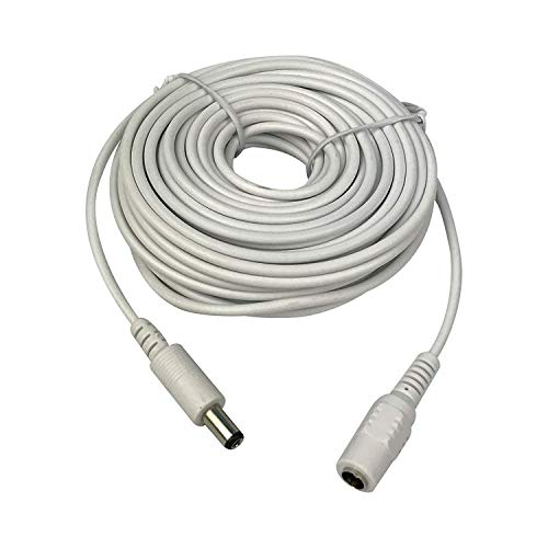 Vanxse CCTV Dc 12v Power Extension Cable 10m(30ft) 2.1x5.5mm for CCTV Security Cameras IP Camera Dvr Standalone in White Color-WPC10M