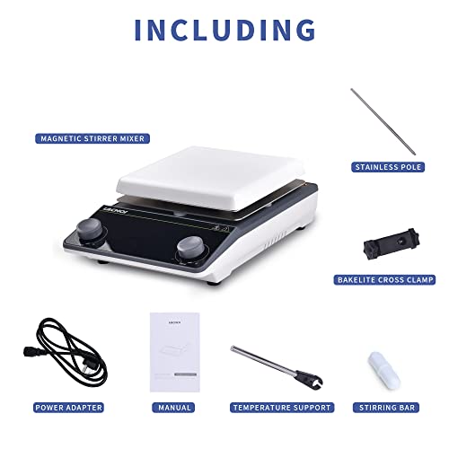 LACHOI Magnetic Stirrer 5.9 inch Hot Plate 200-1600RPM Max Temp.300℃/572°F Magnetic Stir Plate Max 5L Lab Stirrers with Stir Bar & Standing Pole(No Screen) - Thumbnail 6