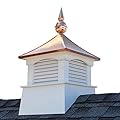 Good Directions 2118CV-700 18" Square Coventry Vinyl Avalon Copper Finial Cupola, White