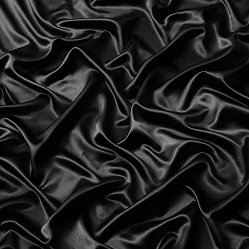 Vacvelt 3Pcs Extra Deep Pocket Satin Fitted Sheet Set Queen Bed Set, Black Bottom Sheet Fit 18-24 Inch Deep Pocket Mattress, Silky Bedding Set Soft & Ultra Deep Fitted Sheet & 2 Pillowcase #TOP7