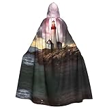 Lighthouse Unisex Cloak Hooded Halloween Costumes Party Cape Can Be Used for Party,Carnival,Halloween,Costume Party Black