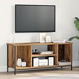 HEFZGDB Centro di Intrattenimento in Legno Vecchio Truciolare Sintetico con Finitura Opaca e Gambe in Metallo Nero, Mobile Soggiorno Moderno per Dispositivi Elettronici, Design