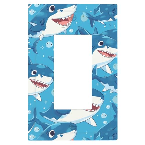 Interrupteur mural GFCI requin ludique en relief pour prise USB - 2