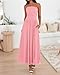 BTFBM Summer Maxi Dresses for Women 2026 Strapless Ruched Tube Top Beach Vacation Spring Wedding Guest Dress Pockets (Pink, Small)