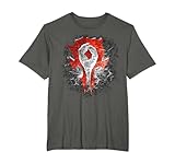 Symbole de la Horde frappant avec des textures rouges vives et craquelées, parfait pour les amateurs de jeu et les fans.