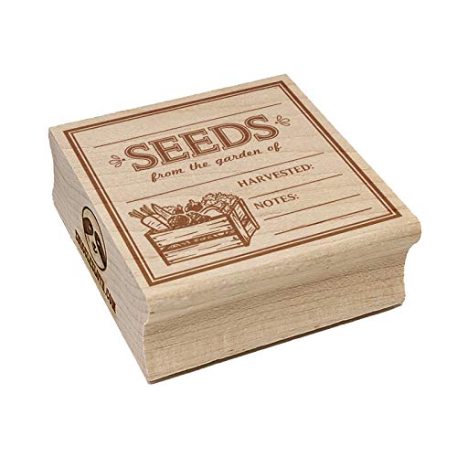 Fill-in Blank Seeds from The Garden of Vegetable Crate Square Rubber Stamp for Stamping Crafting - 2.75in Large