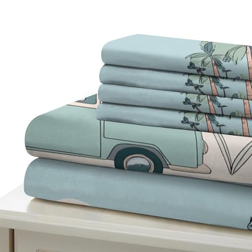 Housse de couette lavable et durable avec motif camionnette de plage 3D - 7