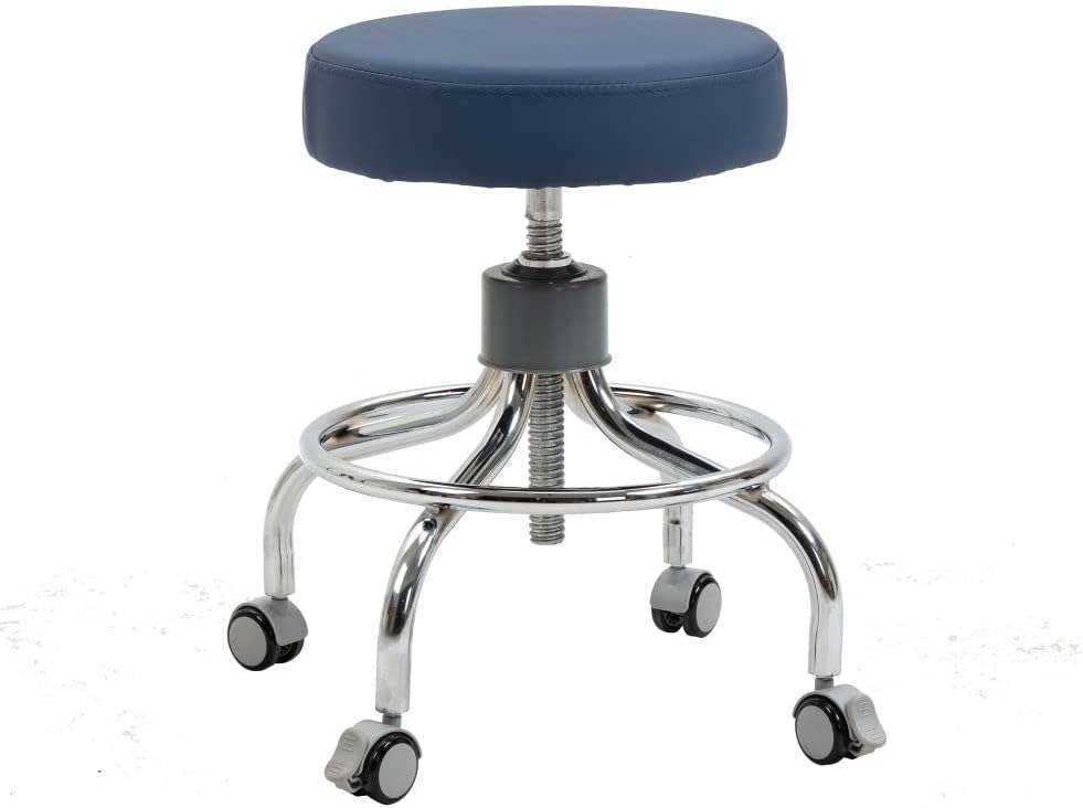 Medical Rolling Exam Adjustable Rotating Doctor Chair for Spa Treatment Clinic (Blue)