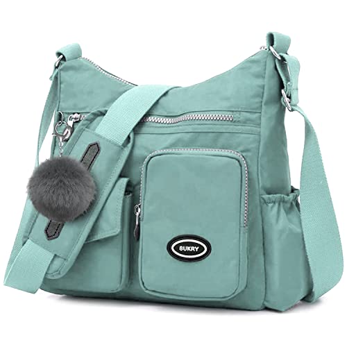 SUKRY Nylon Crossbody Bag for Women with Anti theft RFID Pocket, Waterproof Shoulder Bag Travel Purses and Handbag