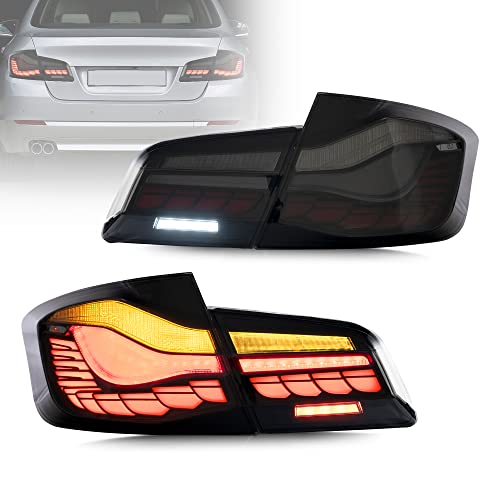 VLAND OLED Smoked Tail Lights Compatible For [ BMW 5 Series F10 F18 2011-2017 535i ] With Sequential Turn Signal, Start-Up Animation Dragon Scales Running Light, Driver & Passenger Side by YUANZHENG - Used condition - US$221.95