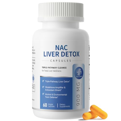 Image of NAC Supplement 900mg, Liver Cleanse Detox & Repair, Liver Support, 60 Count | N-Acetyl Cysteine with Milk Thistle, Turmeric, Dandelion & Artichoke for Antioxidant Defense, Detox Support & Immune Support