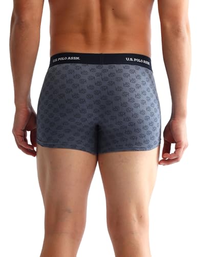Image of U.S. Polo ASSN. Mens OET14 Anti Microbial Printed Underwear Trunks - Pack of 3