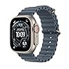 Apple Watch Ultra 3 GPS + Cellular 49 mm Premium Smartwatch für Lauftraining und Kombinationssport mit robustem Titangehäuse in Natur und Ocean Armband in Maritimblau
