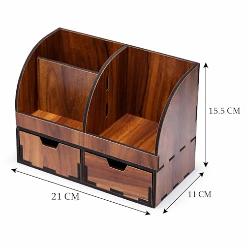 Image of Deskart Multipuropse Desk Organizer for Office Desk | Stylish Desk Storage Stand with Two Drawers to Organizer Office Stationary