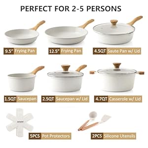 SENSARTE Nonstick Ceramic Cookware Set 16-Piece, Healthy Pots and Pans Set, Non-toxic Kitchen Cooking Set with Stay-Cool Handles, Silicone Utensils and Pot Protectors, PFAS and PFOA Free SENSARTE Nonstick Ceramic Cookware Set 16 Piece Healthy Pots and Pans Set Non toxic Kitchen Cooking Set with Stay Cool Handles Silicone Utensils and Pot Protectors PFAS and PFOA Free