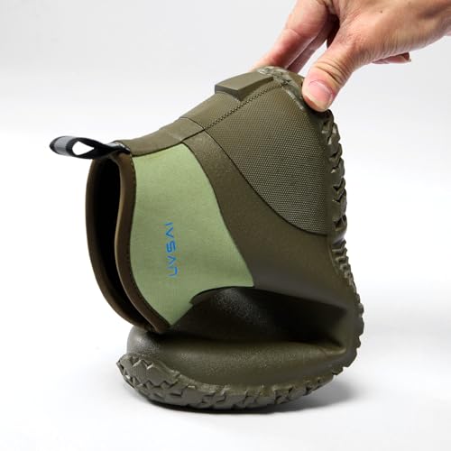 Image of Men's Waterproof 5.3-inch Ankle High Garden Shoes Rain Boots Slip-On Footwear for Gardening Farming Lawn Care Yard Work